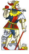 Suivant, tarot de Jean Dodal, d&eacute;tail, Le fou