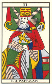 Tarot de Jean Noblet, II La Papesse, JC Flornoy restauration